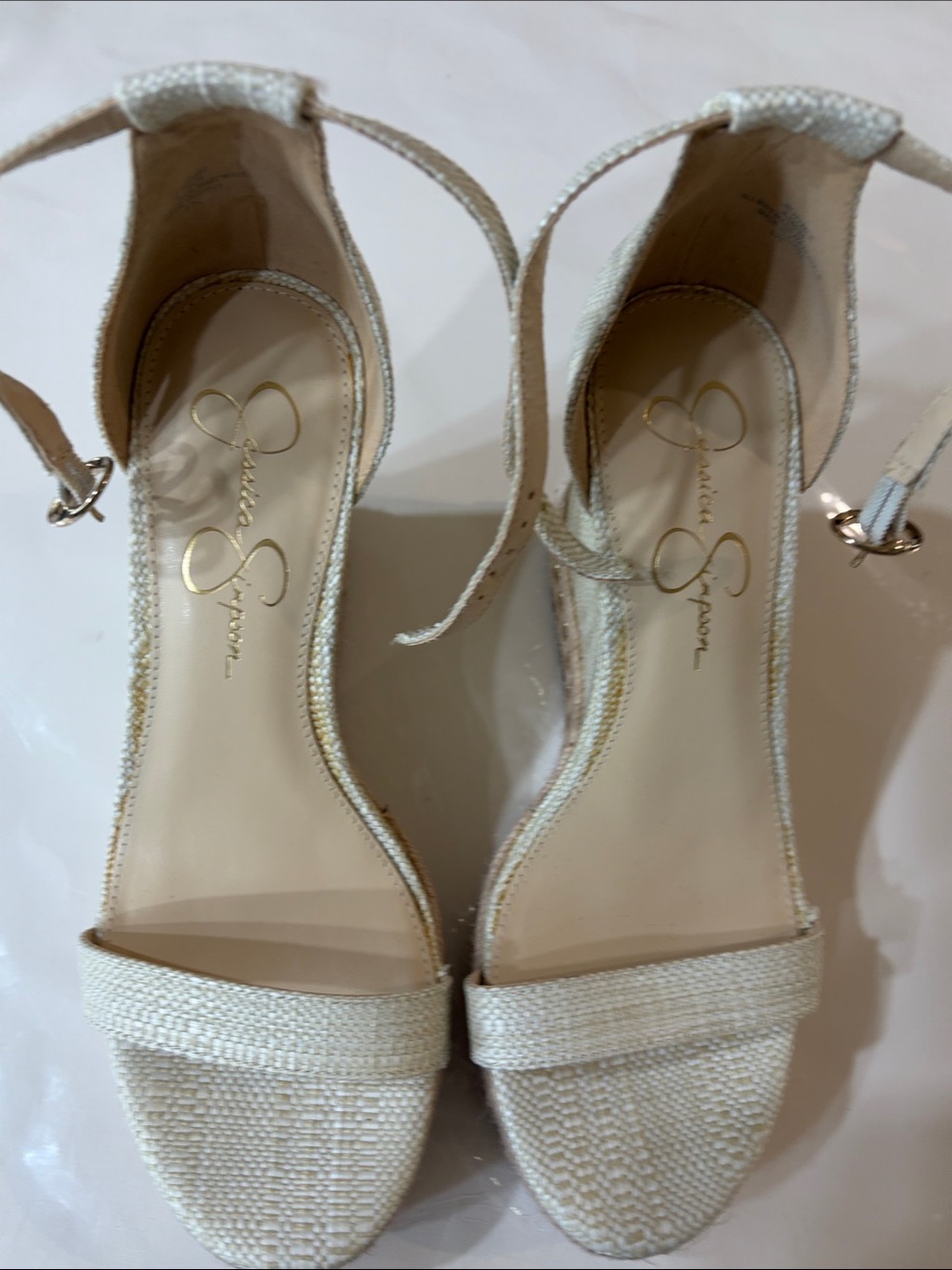 Jessica Simpson Ivory Ankle-Strap Sandals
